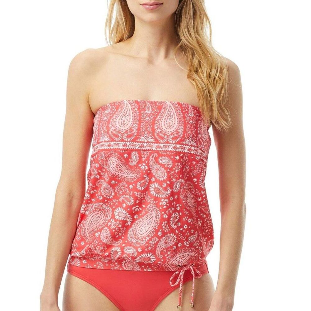 MICHAEL Michael Kors Romantic Paisley Blouson Bandini – Removable Soft Cups - L